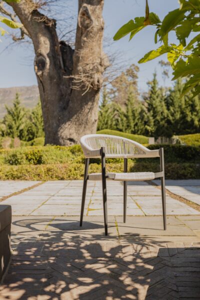 Iona Stackable outdoor chair in Glacier