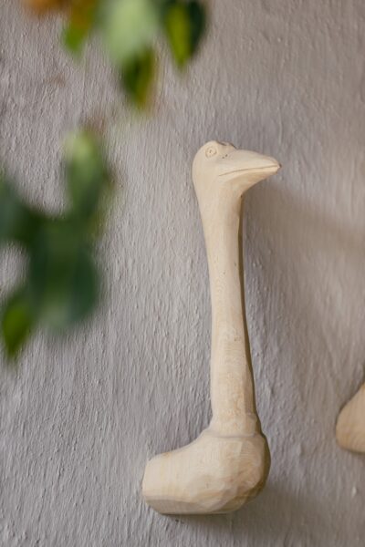 Wooden animal heads- Ostrich