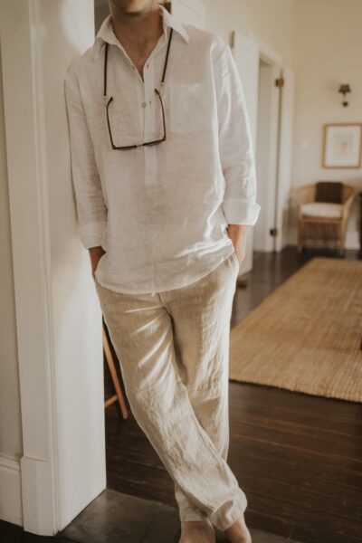 Mens Natural Linen Pants